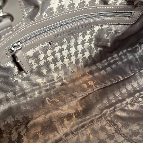 Karl Lagerfeld Paris Womens Karolina Chain Tote Bag, Crimson - Picture 8 of 9